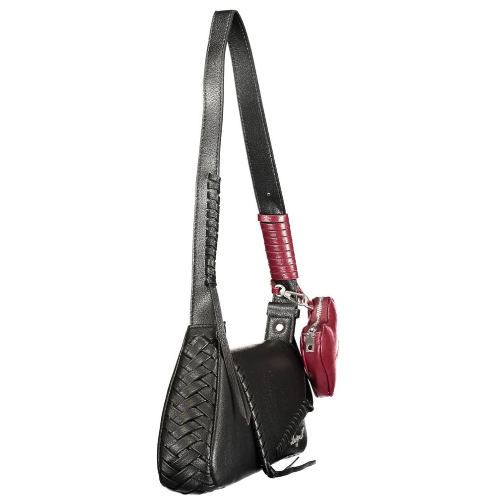Desigual Schwarze Polyurethan-Damentasche