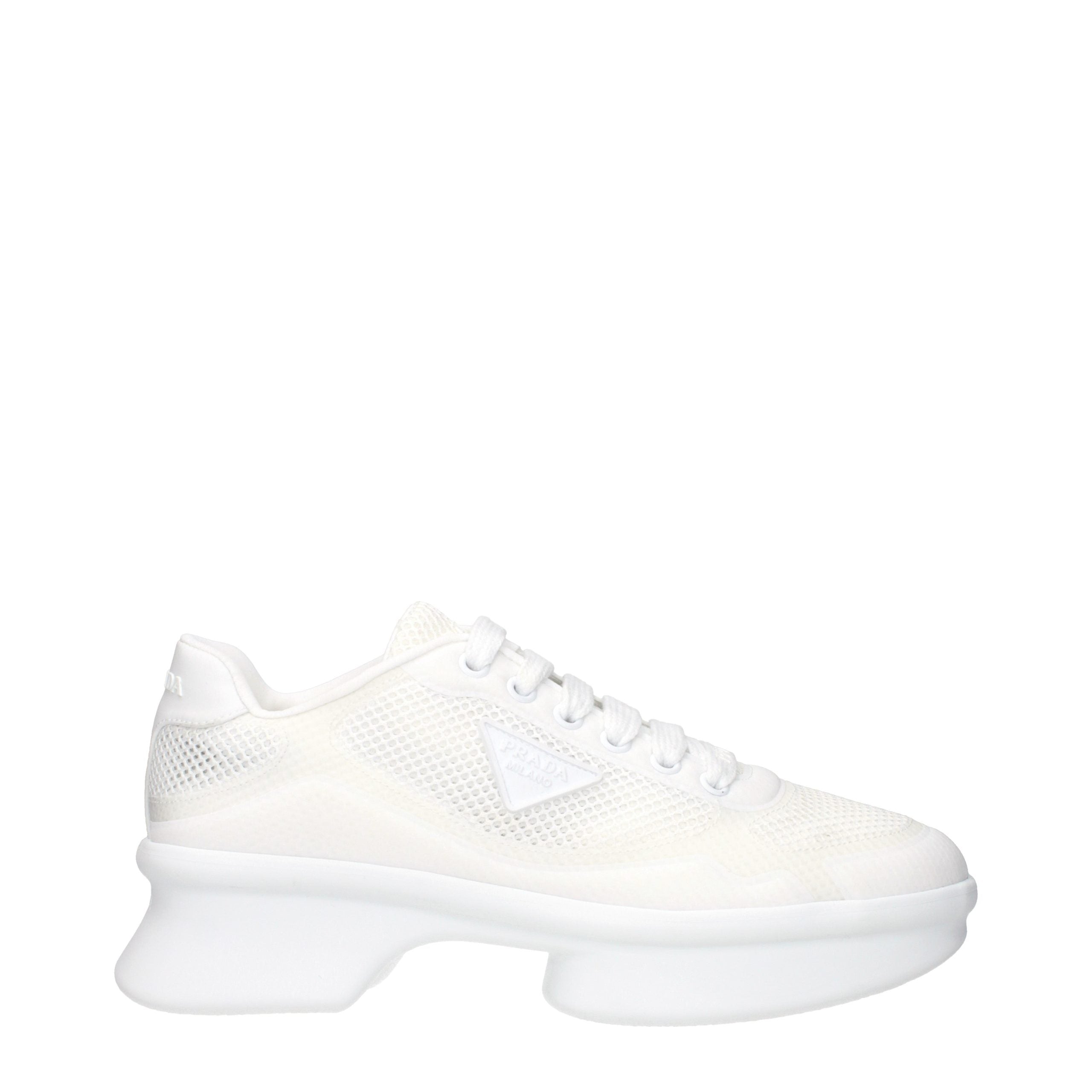 Baskets basses Prada en toile blanche