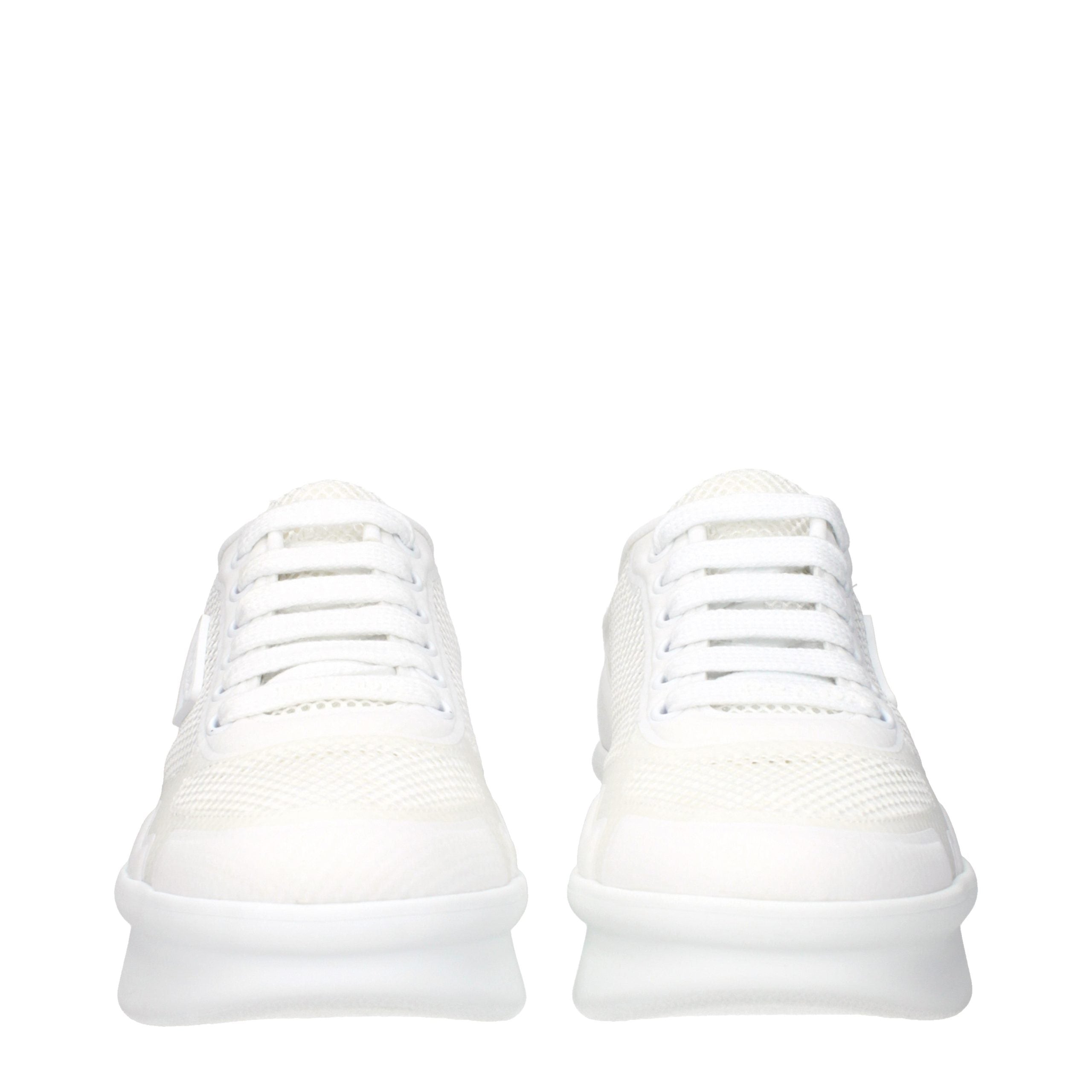 Baskets basses Prada en toile blanche