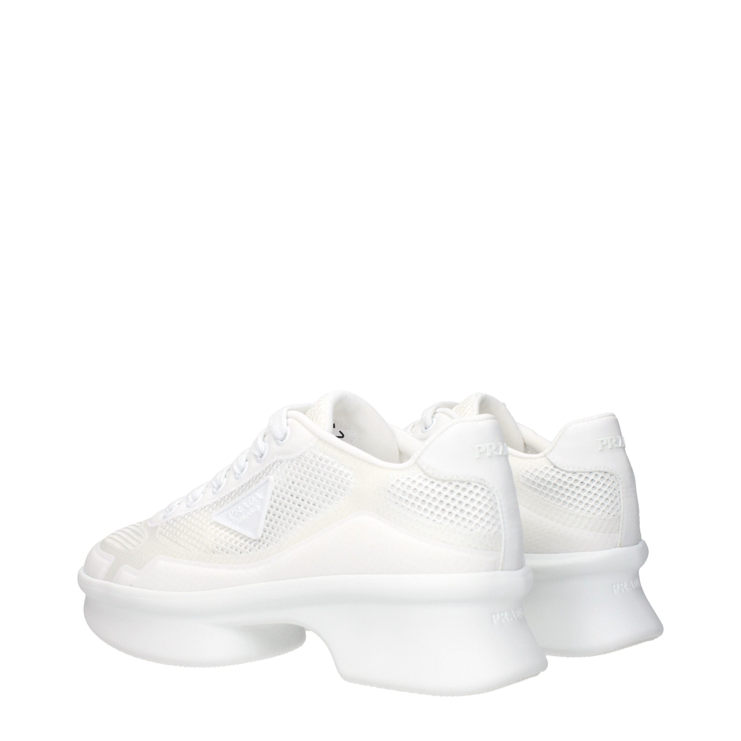 Baskets basses Prada en toile blanche