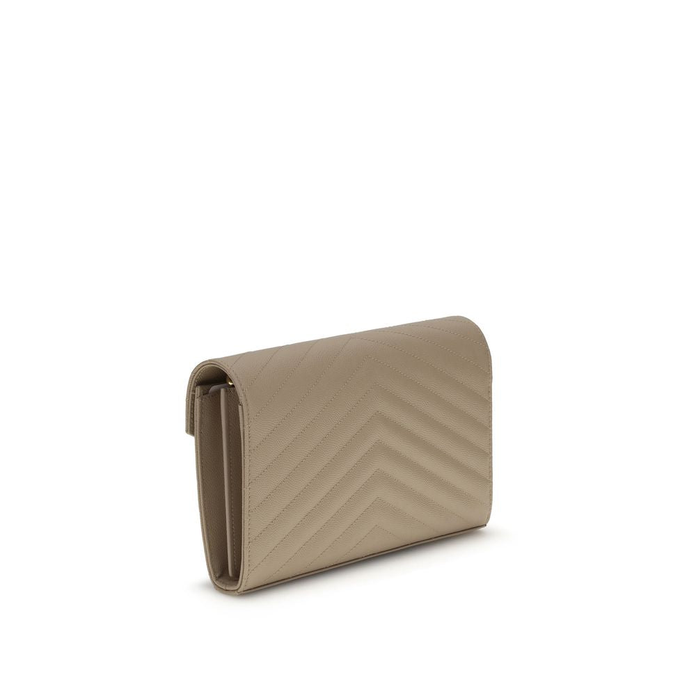 Sac bandoulière Saint Laurent en cuir de veau beige Bos Taurus