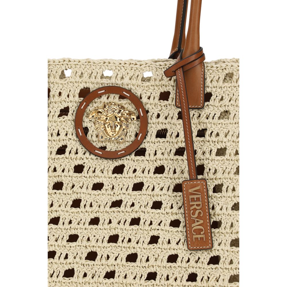 Sac à bandoulière Versace en coton beige