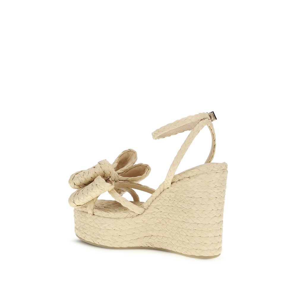MACH & MACH Beige Keilsandalen aus Bast