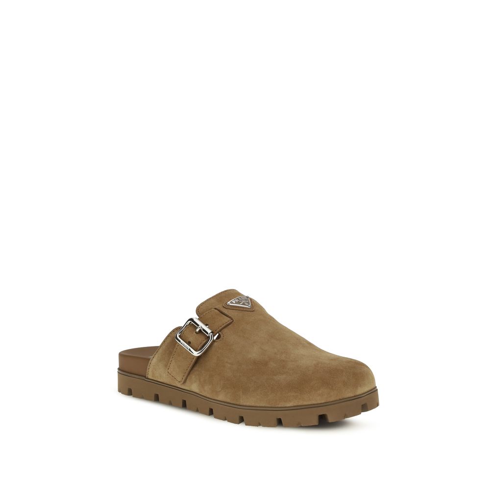 Prada Mules aus beigem Kalbsleder (Bos Taurus)