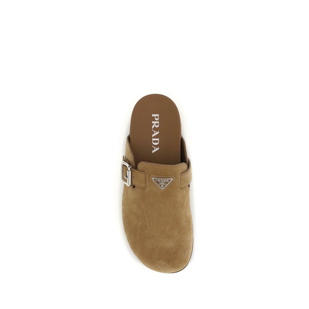 Prada Mules aus beigem Kalbsleder (Bos Taurus)