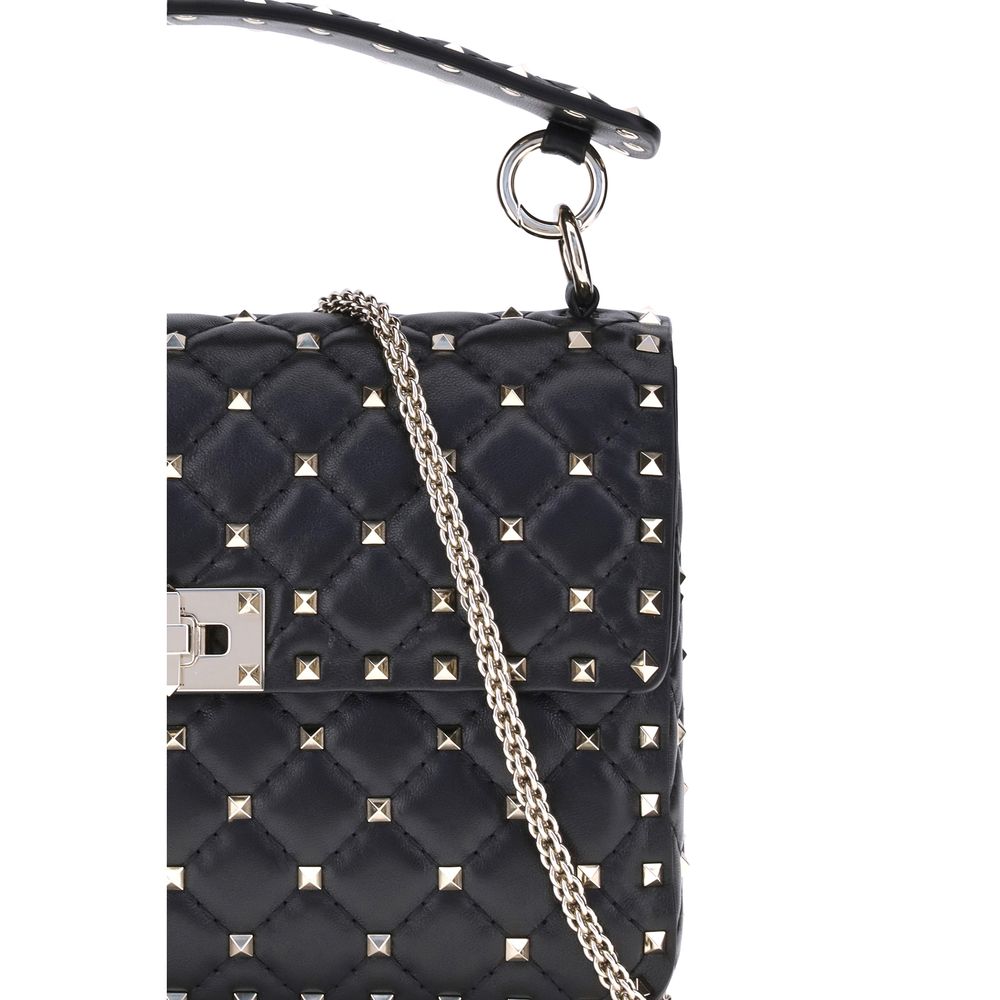 Valentino Garavani Schwarze Lammfell-Schultertasche (Ovis Aries Aries)