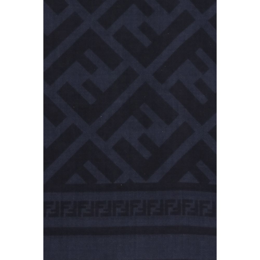 Écharpe Fendi en laine bleue Ovis Aries