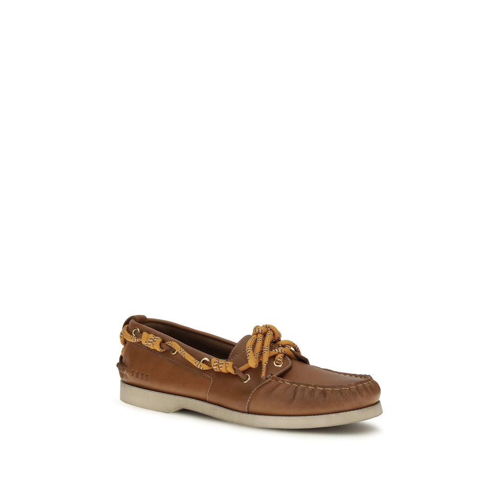 Golden Goose Brown Calf Leather Bos Taurus Slip-On Loafers