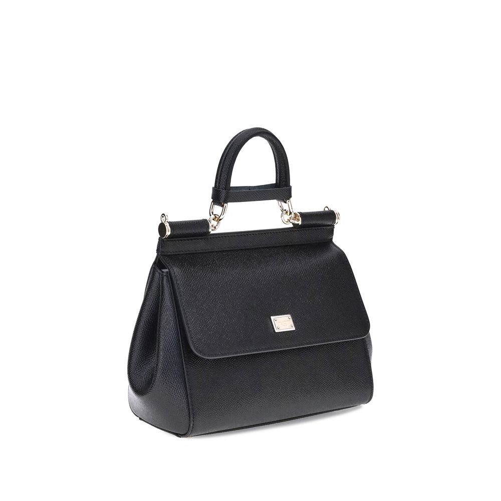 Sac à bandoulière Dolce & Gabbana en cuir de veau noir Bos Taurus
