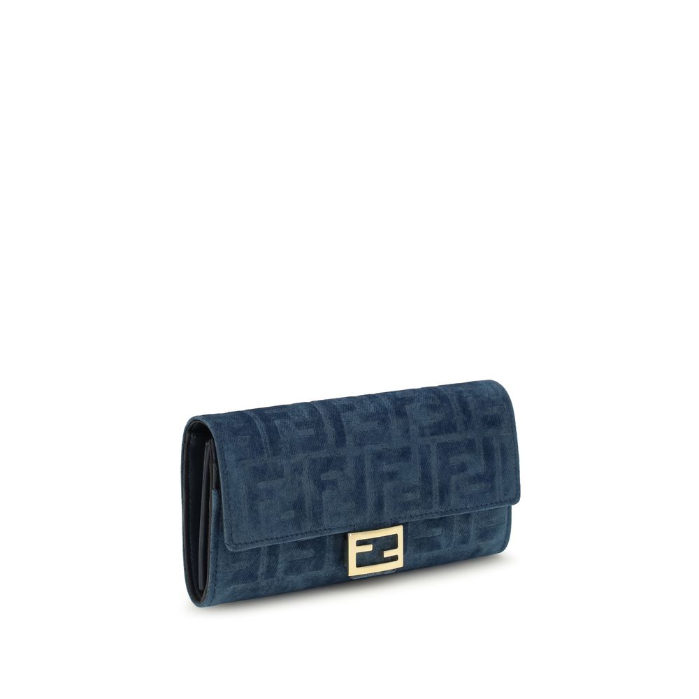 Portefeuille Fendi en coton bleu