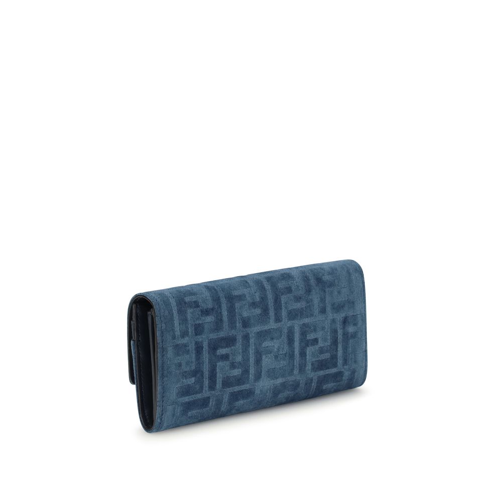 Portefeuille Fendi en coton bleu