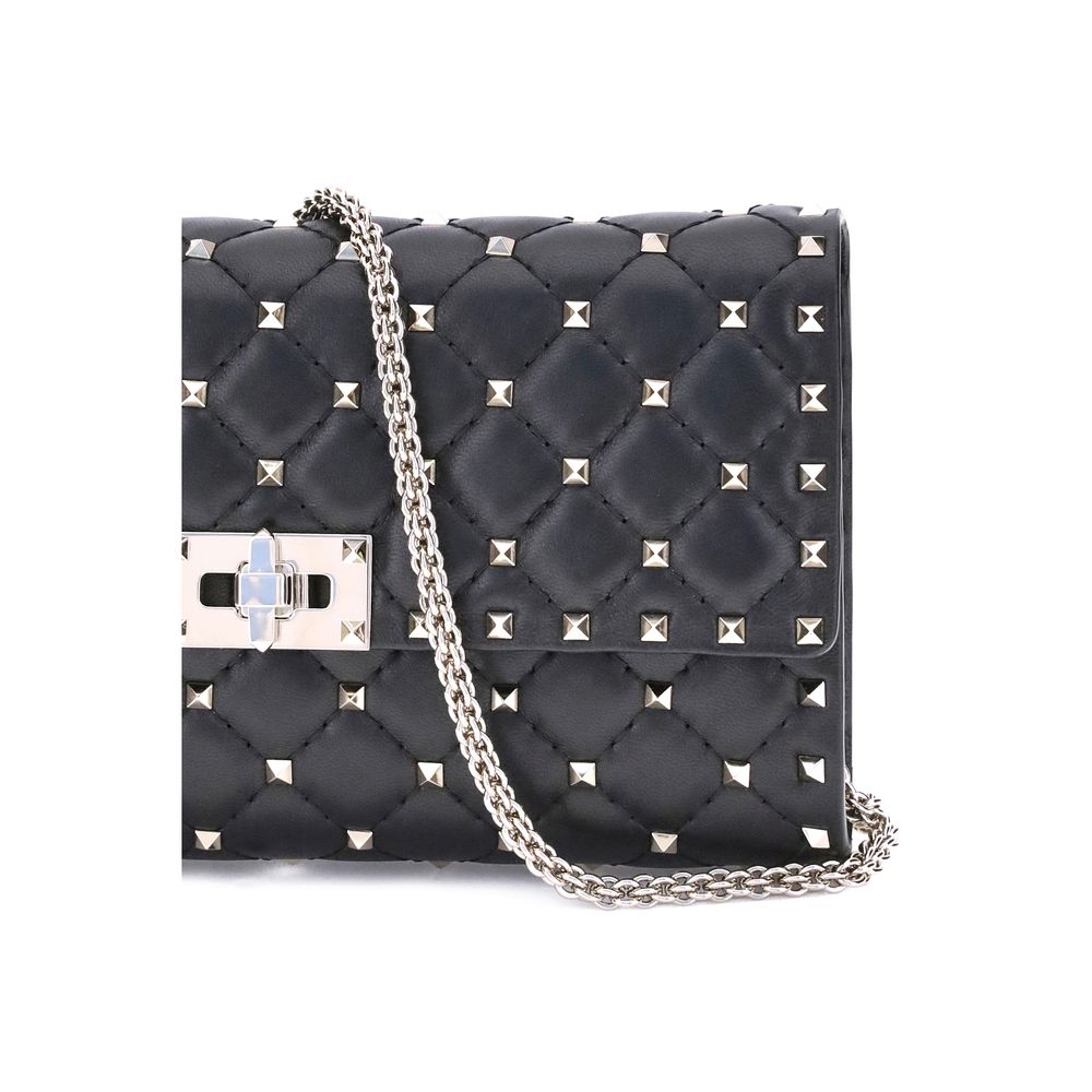 Sac à bandoulière Valentino Garavani en agneau noir Ovis Aries Aries