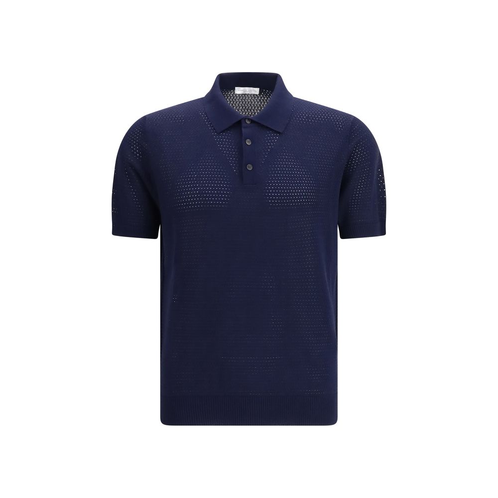 Roberto Collina blaues Polohemd aus Baumwolle
