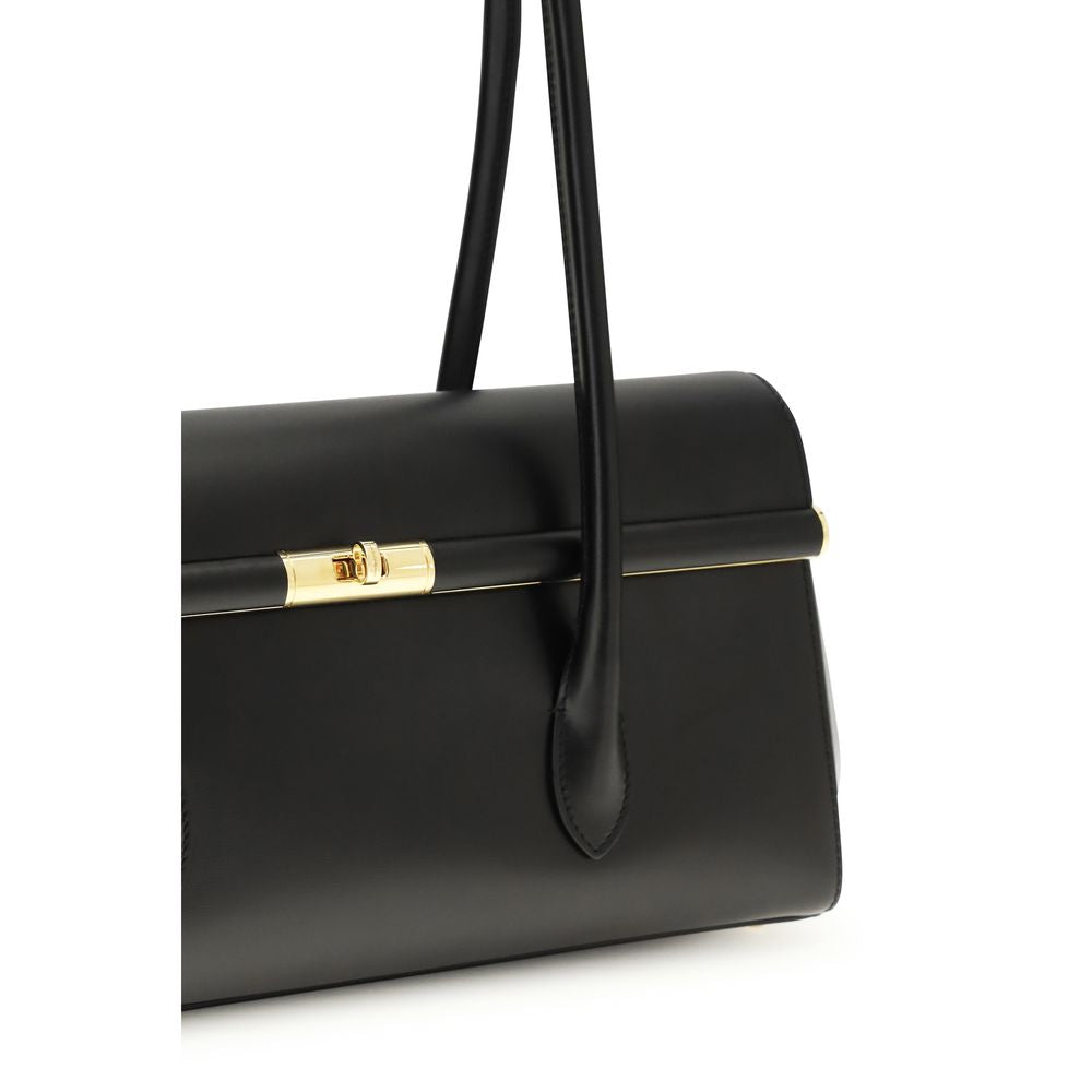 Dolce & Gabbana Schwarze Schultertasche aus Kalbsleder Bos Taurus