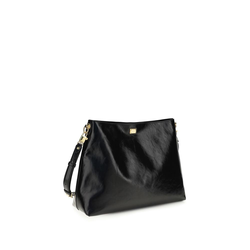 Sac à bandoulière Dolce & Gabbana en cuir de veau noir Bos Taurus