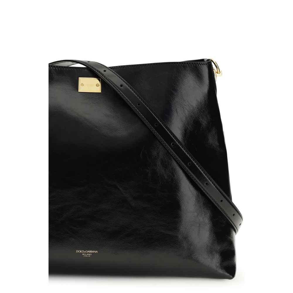Sac à bandoulière Dolce & Gabbana en cuir de veau noir Bos Taurus