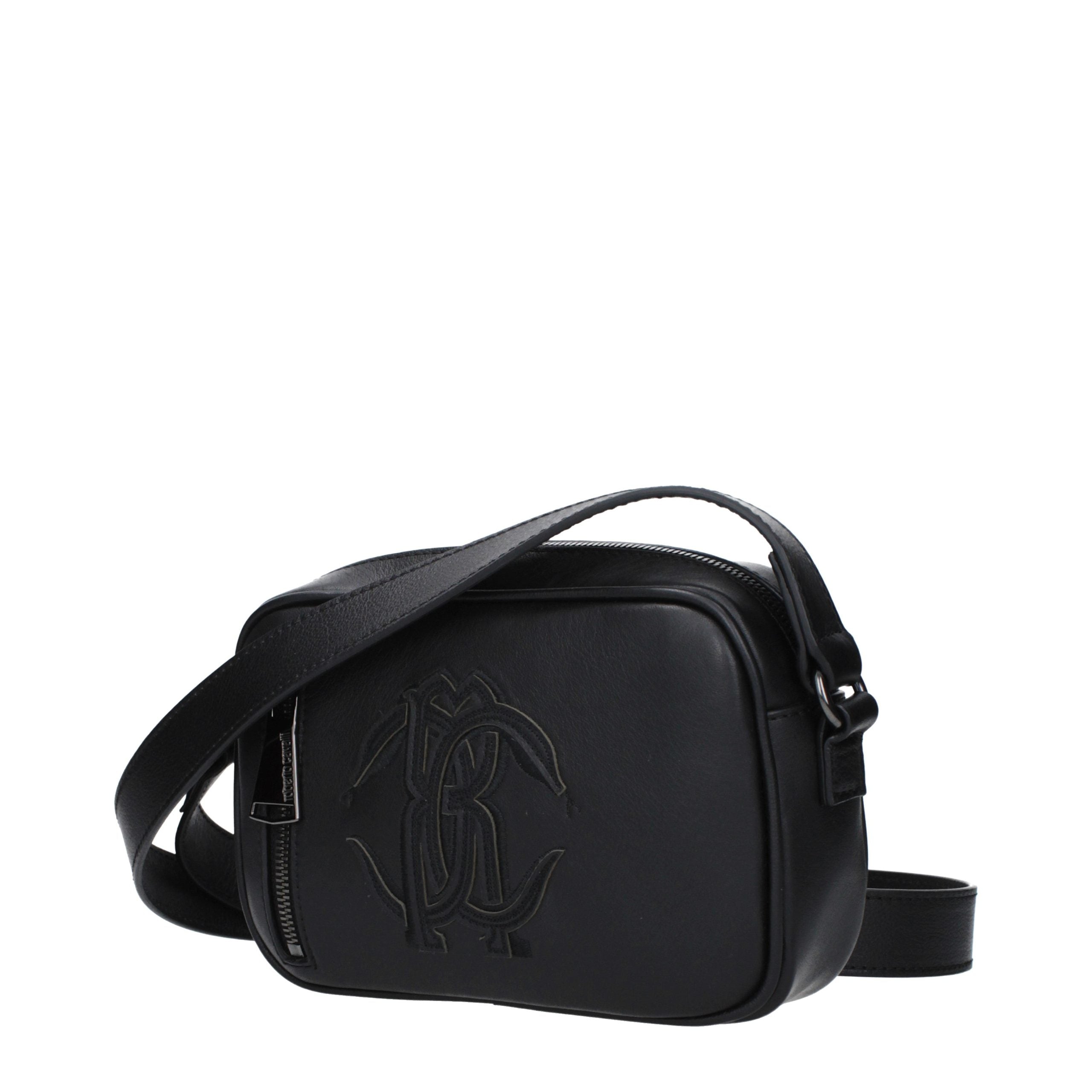 Sac bandoulière Roberto Cavalli en cuir noir