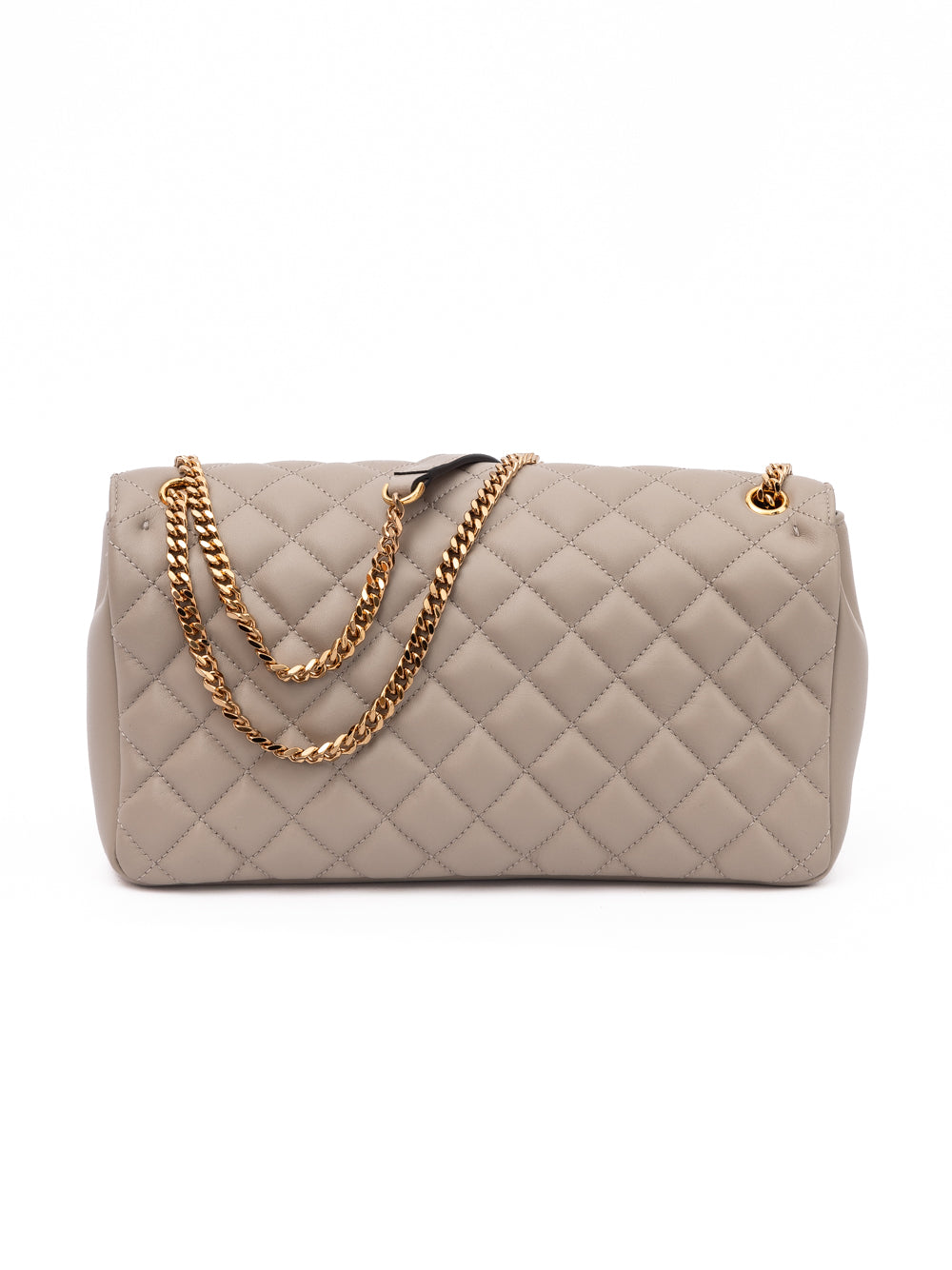 Versace Stepptasche aus taupefarbenem Leder mit Schulterriemen
