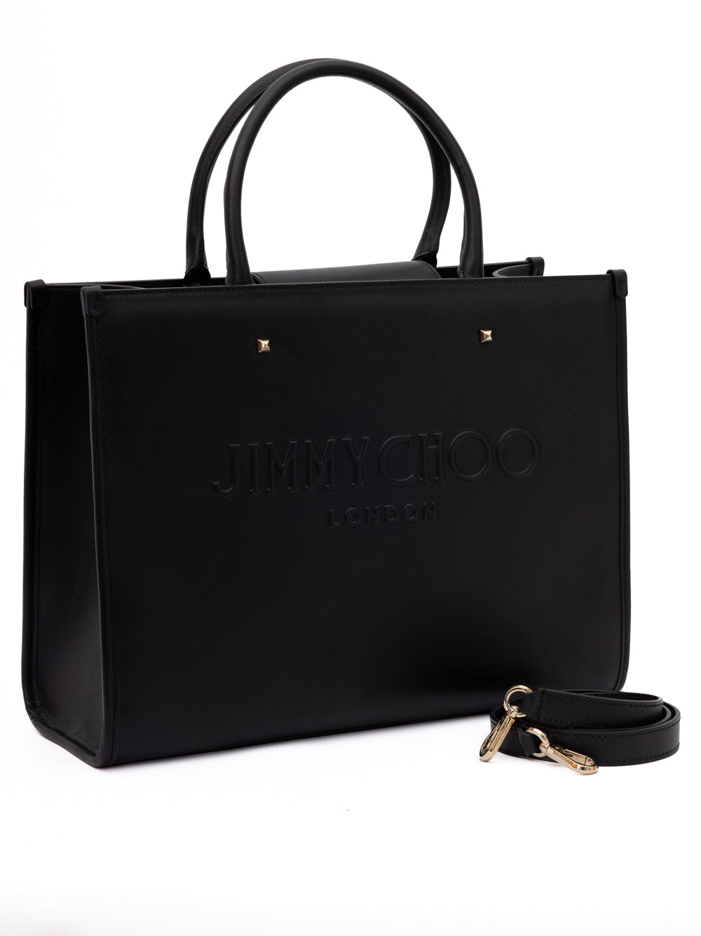 Sac à main en cuir Jimmy Choo Black Avenue S Tote
