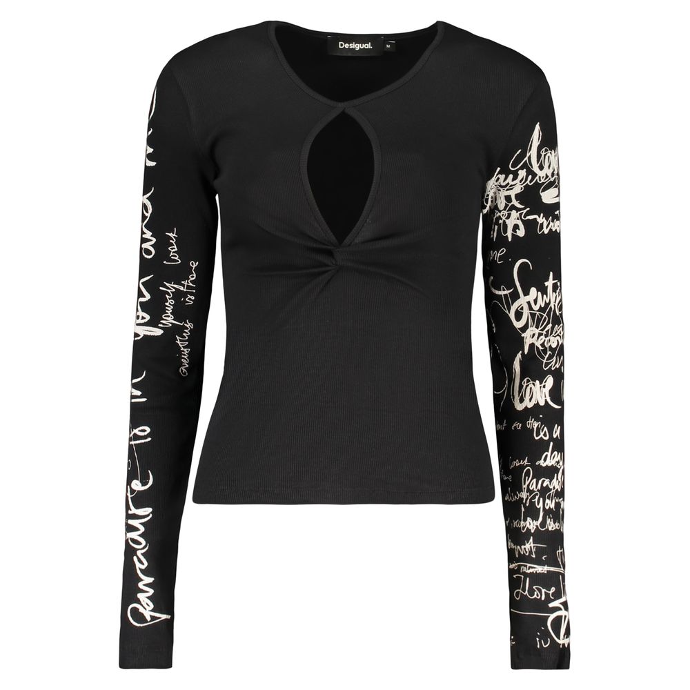 Desigual Damenpullover aus schwarzer Baumwolle