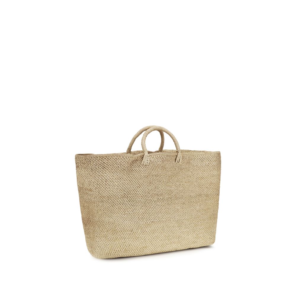 Manebi Beige Bast-Handtasche