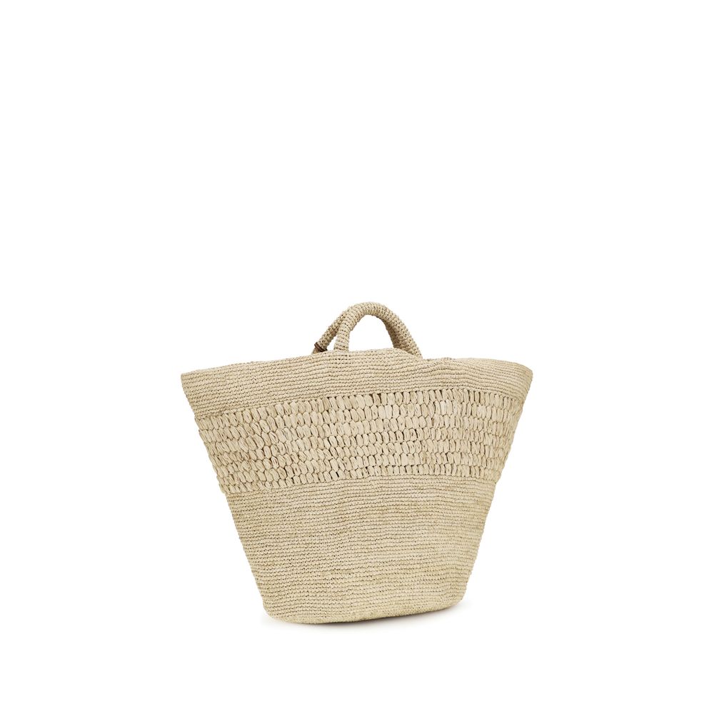 Manebi Beige Bast-Handtasche