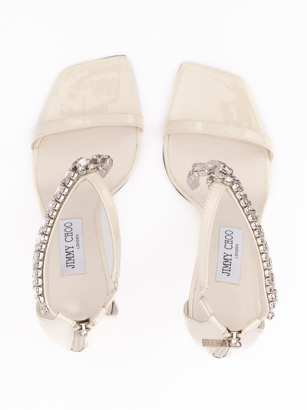 Sandales Verity 100 Jimmy Choo en cuir verni blanc