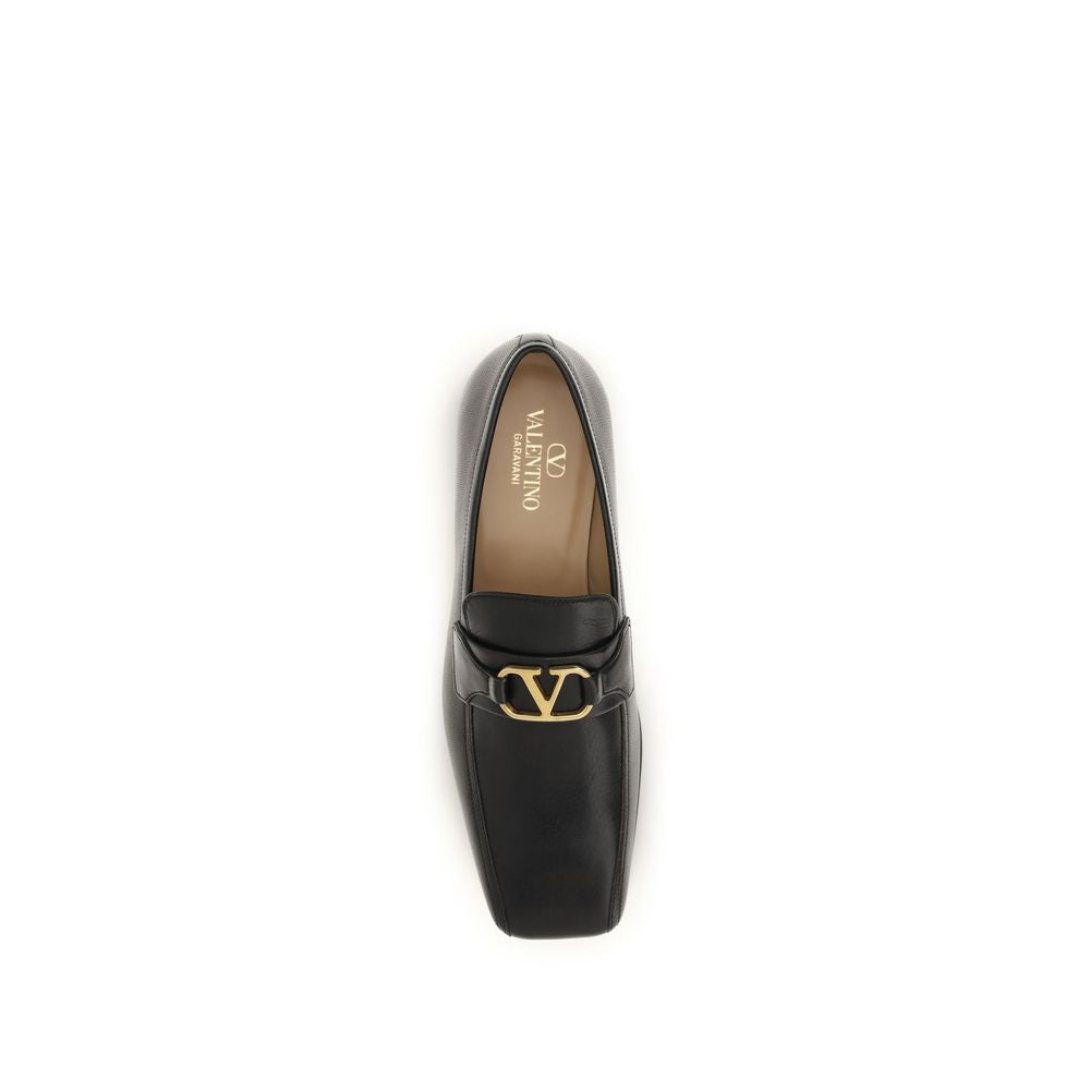 Valentino Garavani Schwarze Slipper aus Ziegenleder