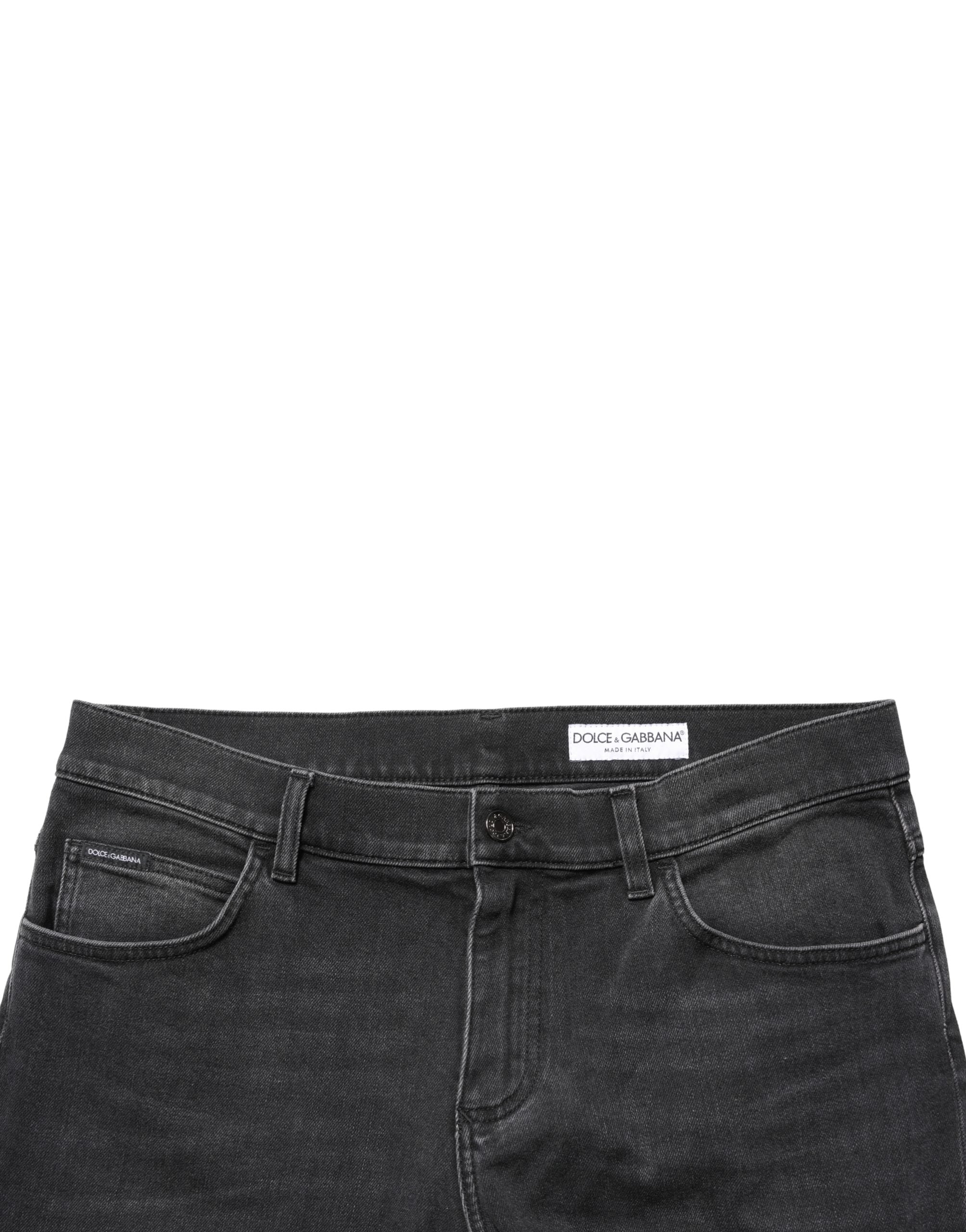 Dolce & Gabbana Schwarze Regular Skinny Denim Jeans aus Baumwoll-Stretch
