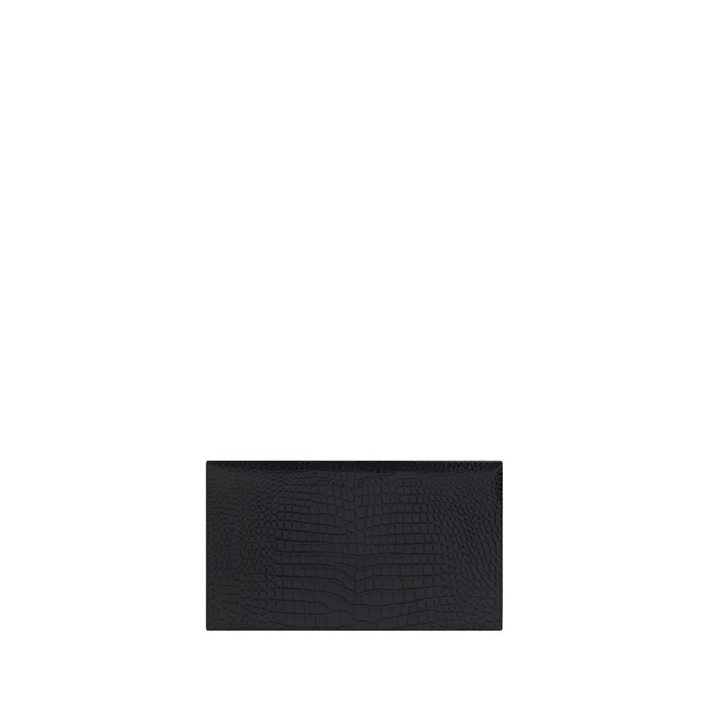 Saint Laurent Schwarze Kalbsleder Bos Taurus Clutch-Tasche
