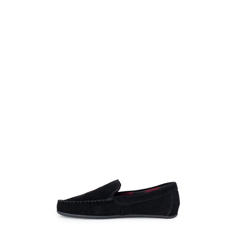 Ralph Lauren Black Faux Fur Slippers