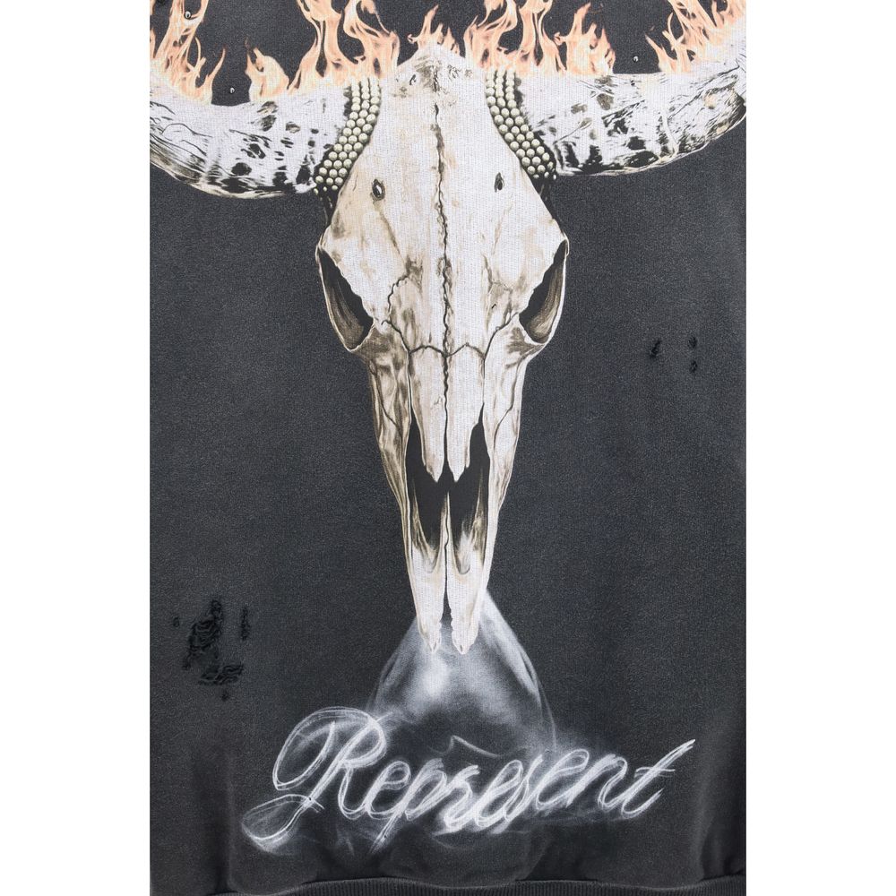 Graues Baumwoll-Sweatshirt darstellen