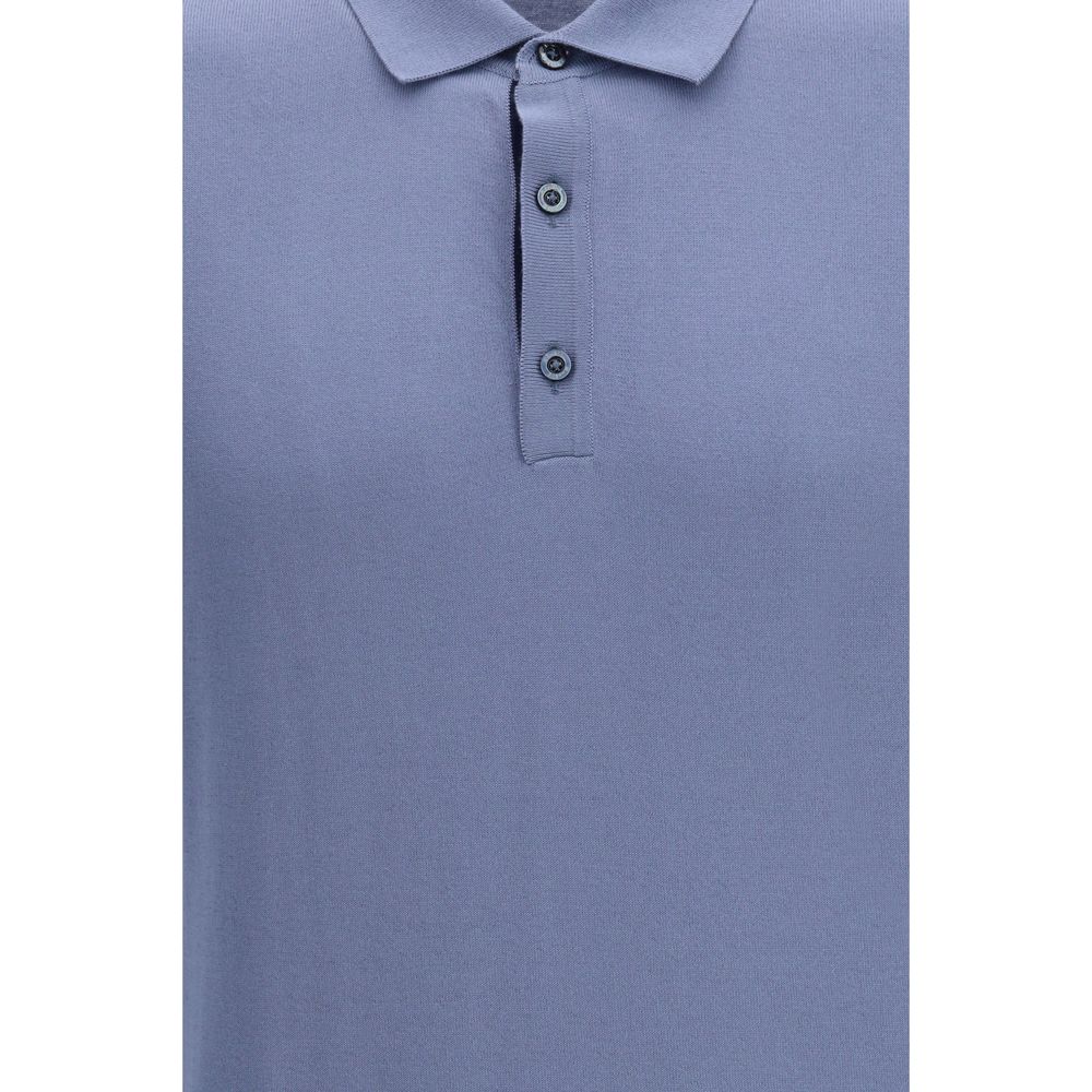 Polo MooRER en coton bleu