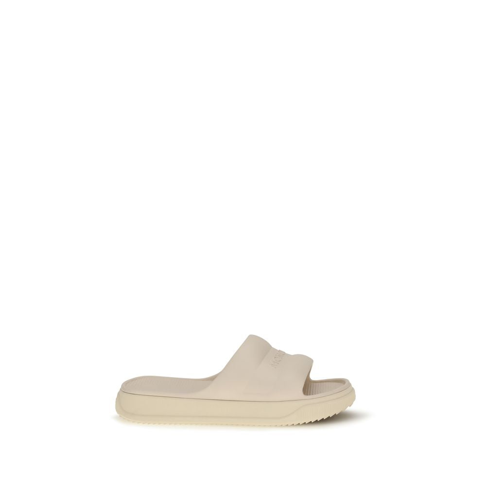 Moncler Beige Gummi-Pantoletten