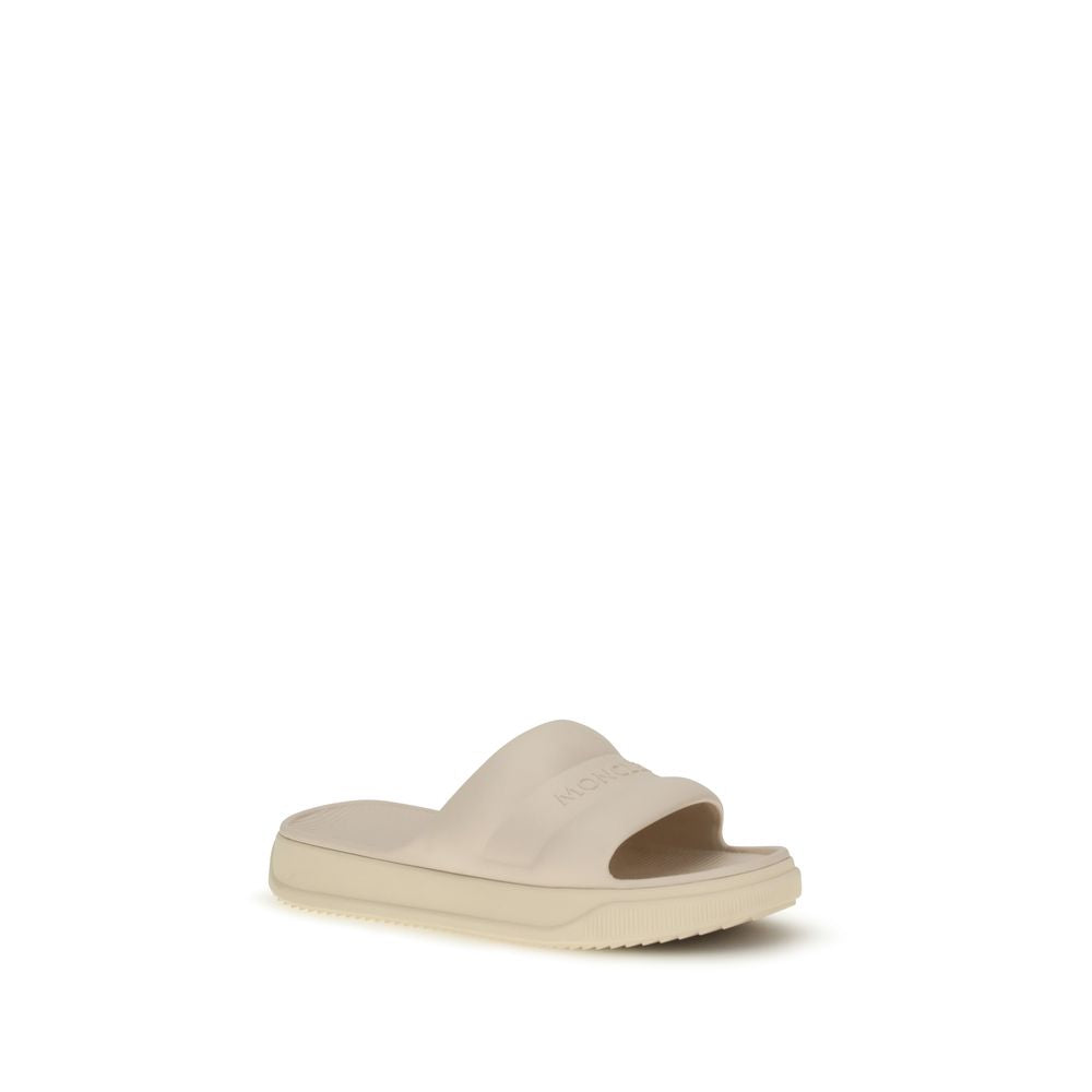 Moncler Beige Gummi-Pantoletten