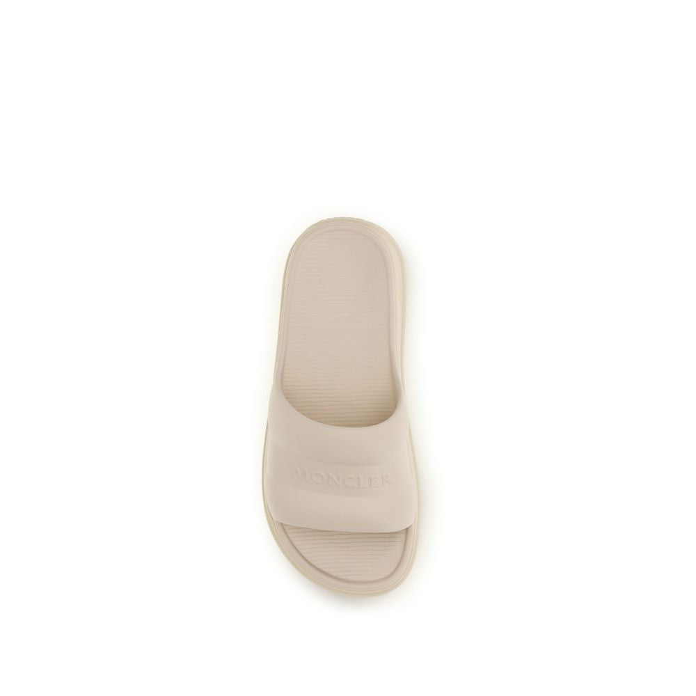 Moncler Beige Gummi-Pantoletten