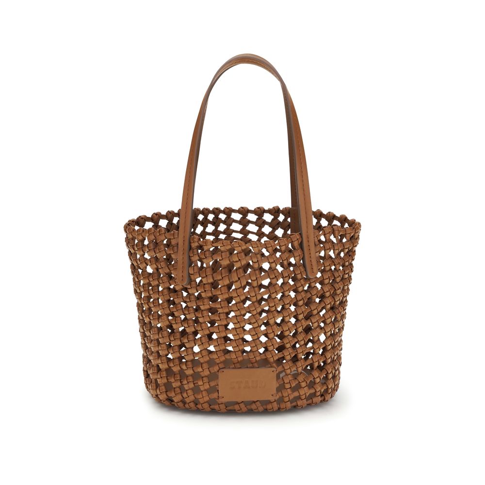 Staud Brownes Kalbsleder Bos Taurus Backet Bag