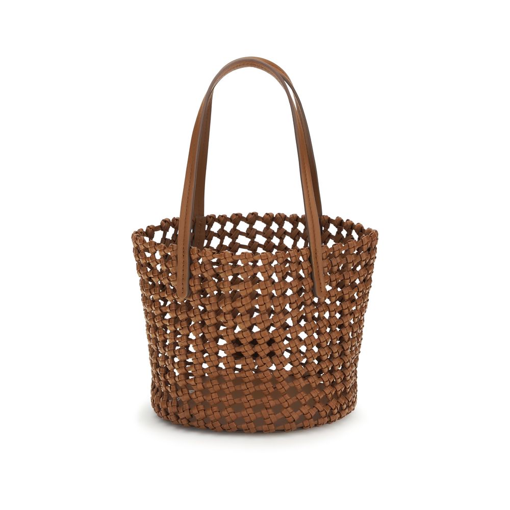 Staud Brownes Kalbsleder Bos Taurus Backet Bag