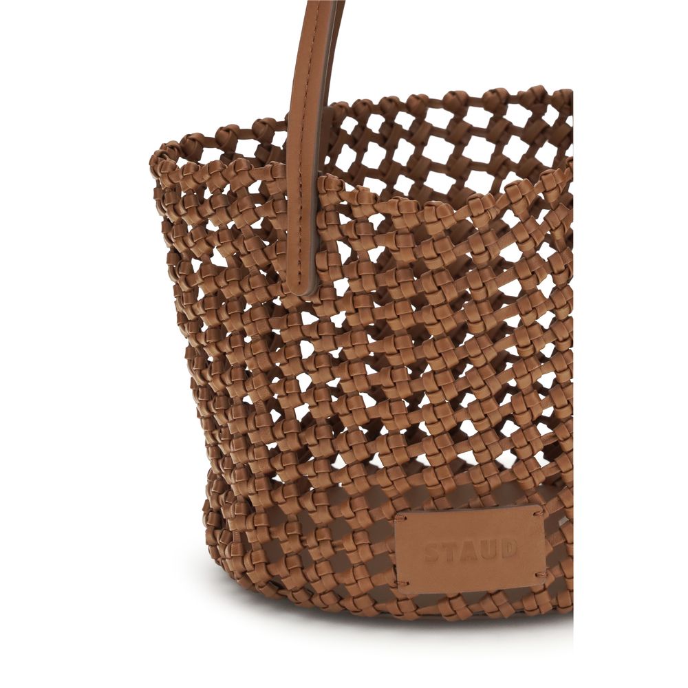 Staud Brownes Kalbsleder Bos Taurus Backet Bag
