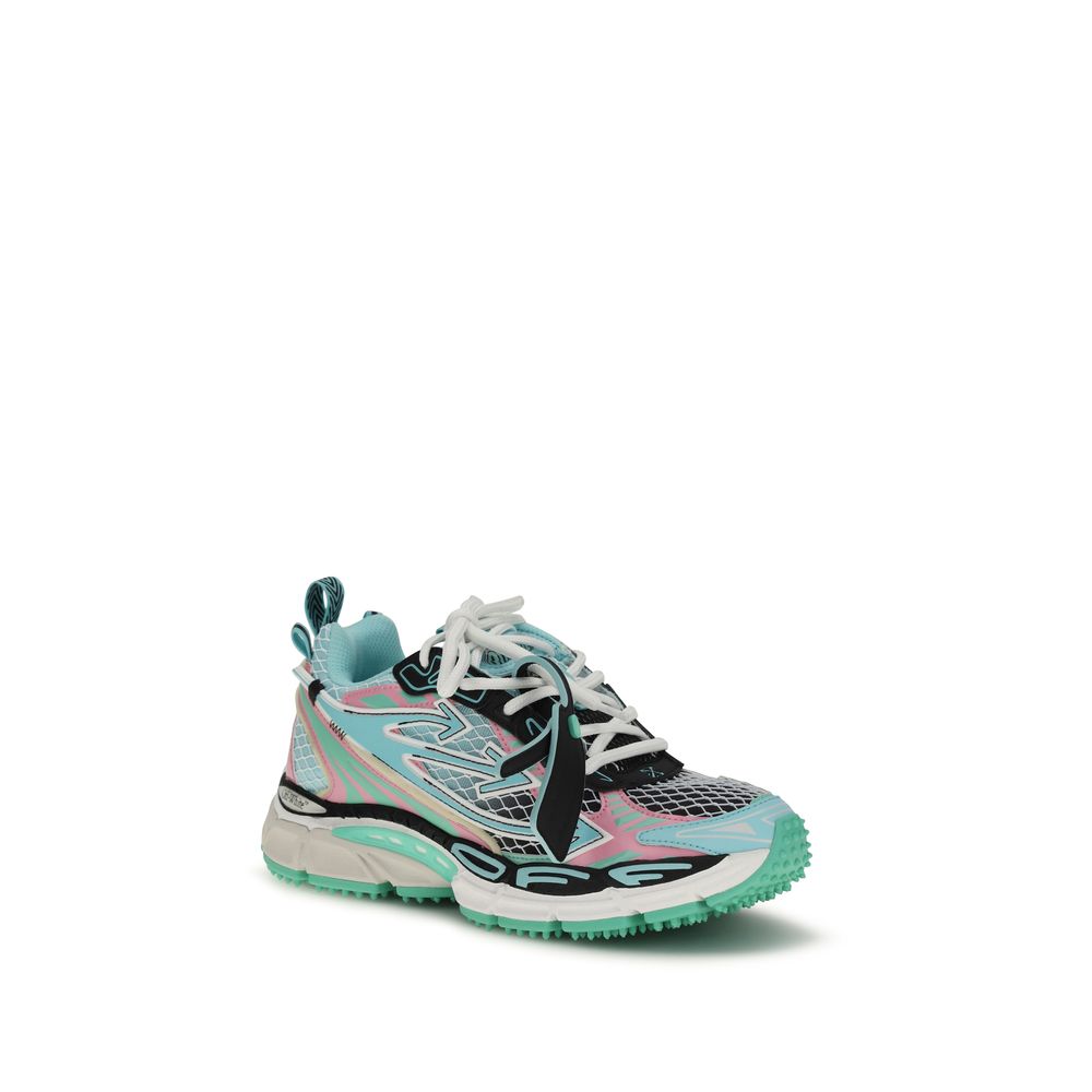 Off-White Multicolor Polyester Athletic Sneakers
