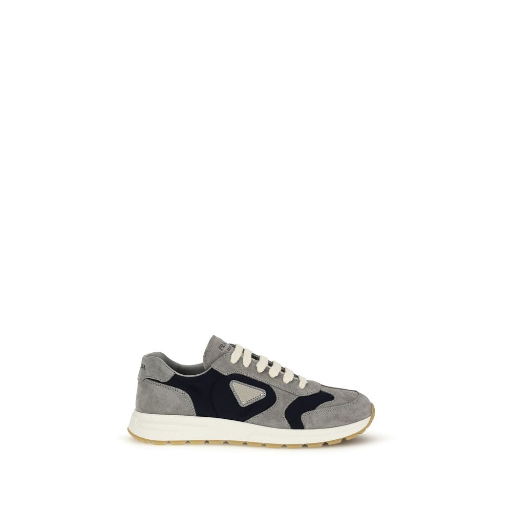 Baskets Prada en cuir de veau bleu Bos Taurus