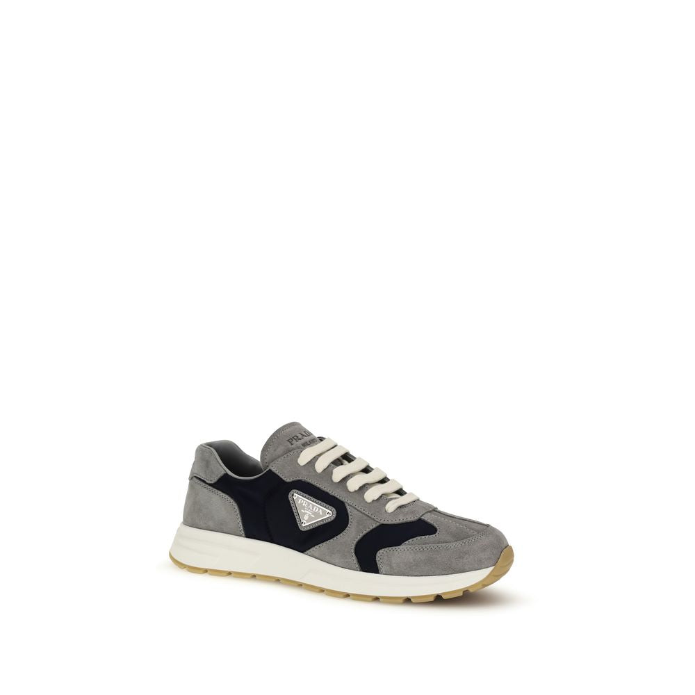 Baskets Prada en cuir de veau bleu Bos Taurus