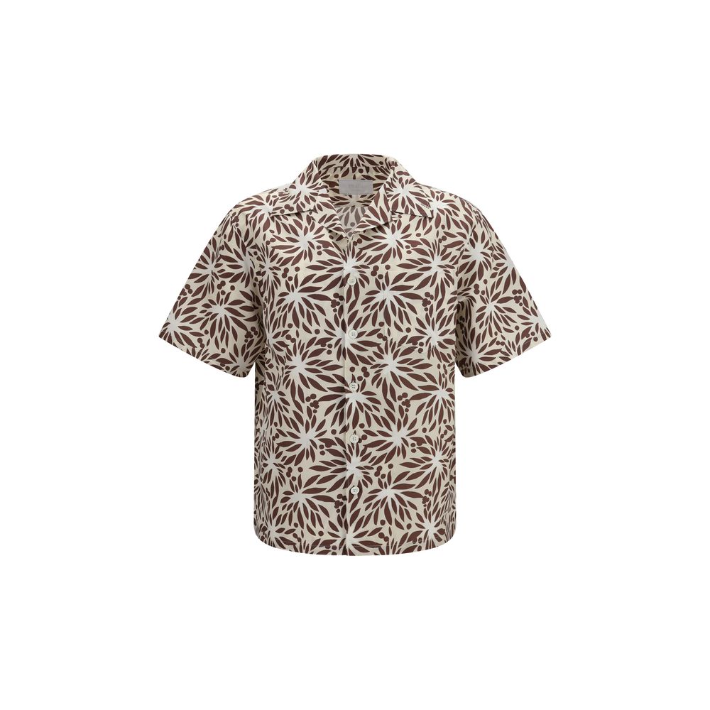 Chemise en coton marron Prada