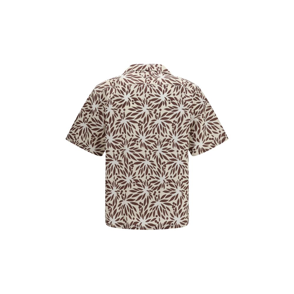 Chemise en coton marron Prada