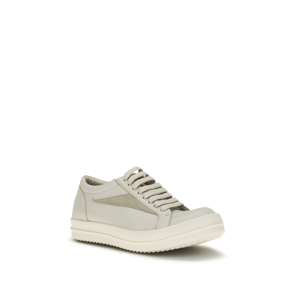 Rick Owens Beige Calf Leather Bos Taurus Low Top Sneakers