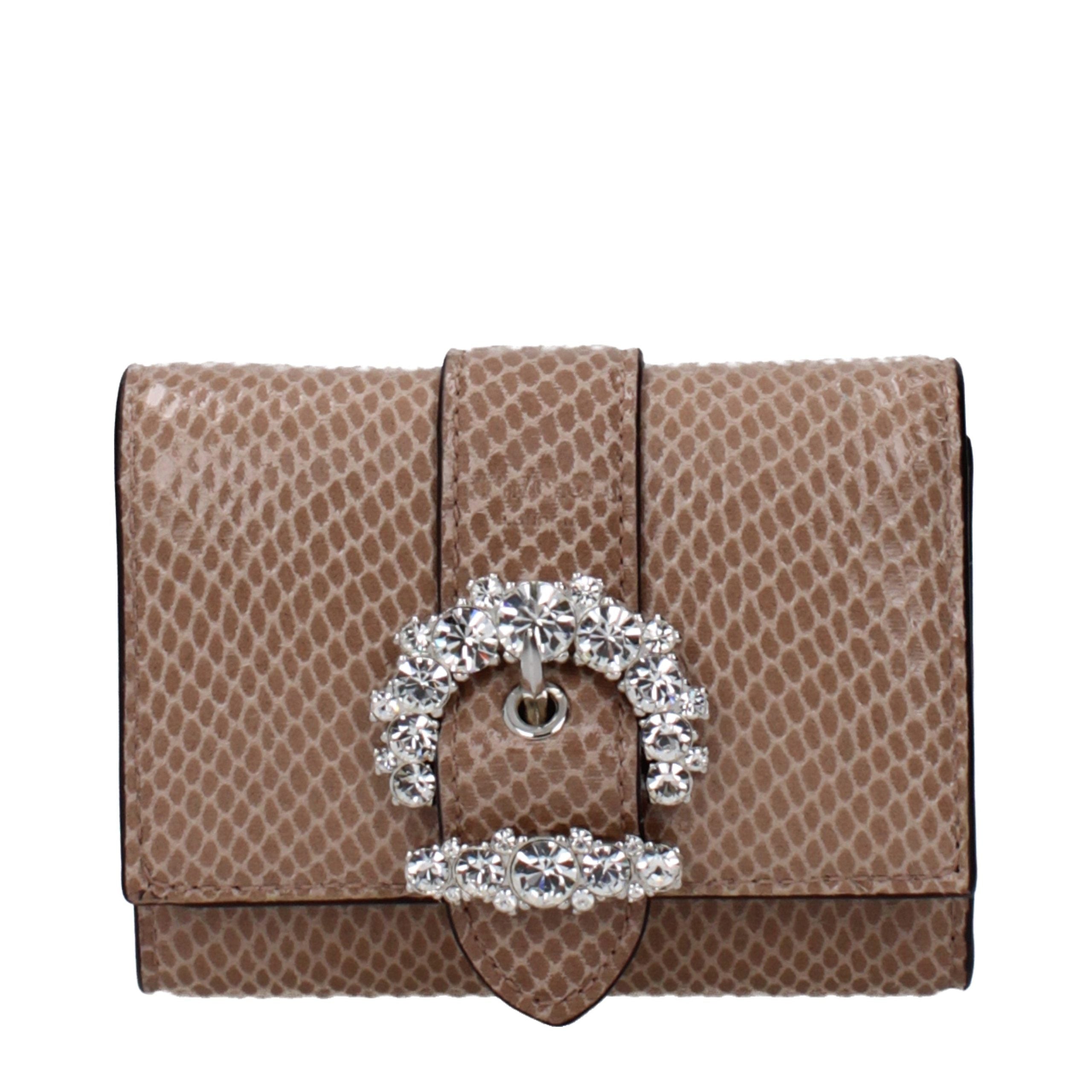 Jimmy Choo Beige Leather Wallet