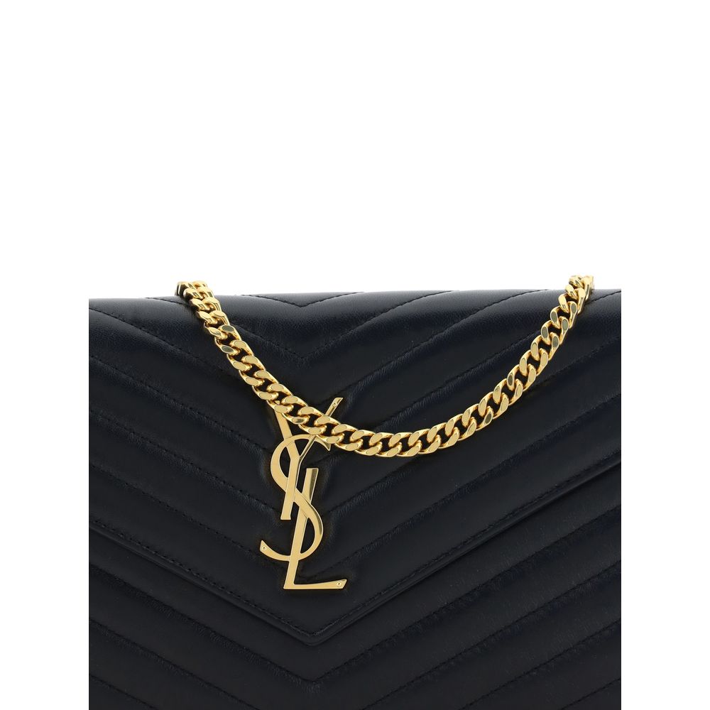 Saint Laurent Schultertasche aus schwarzem Kalbsleder (Bos Taurus)
