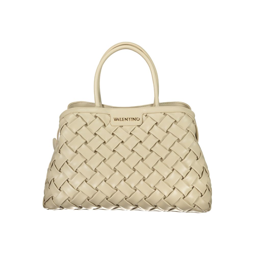 Valentino Beige Damen-Umhängetasche aus Polyurethan mit Henkeln und verstellbarem Riemen