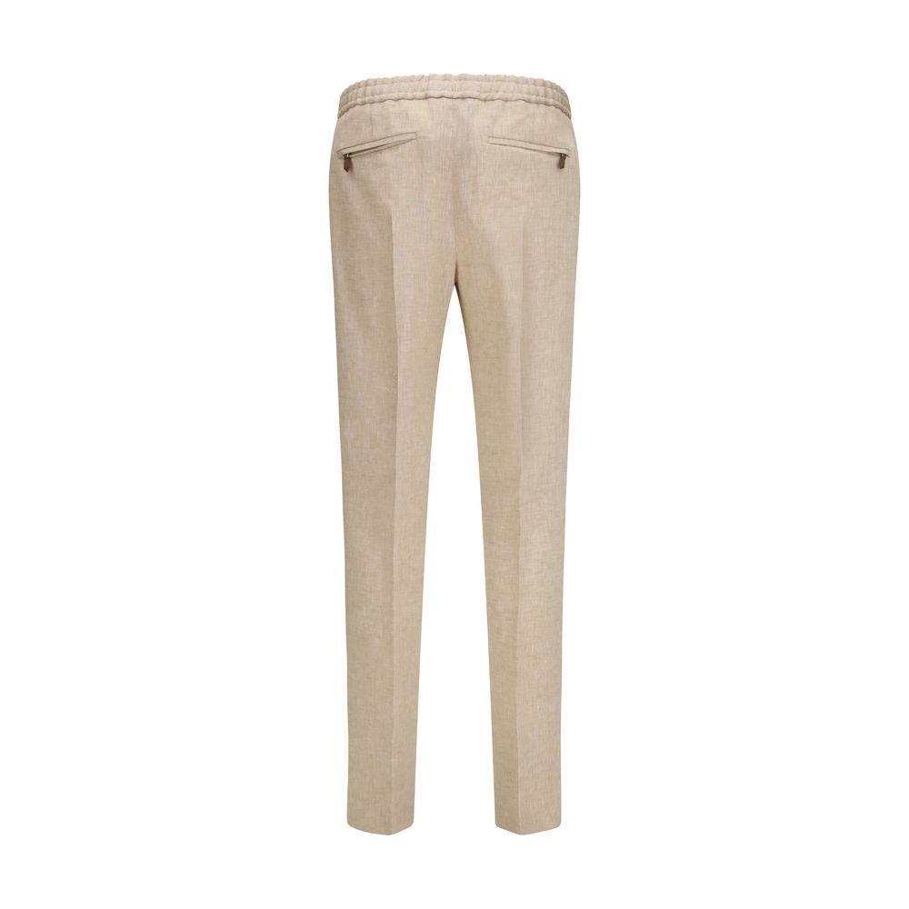 PT Torino Beige Linen Casual Pants