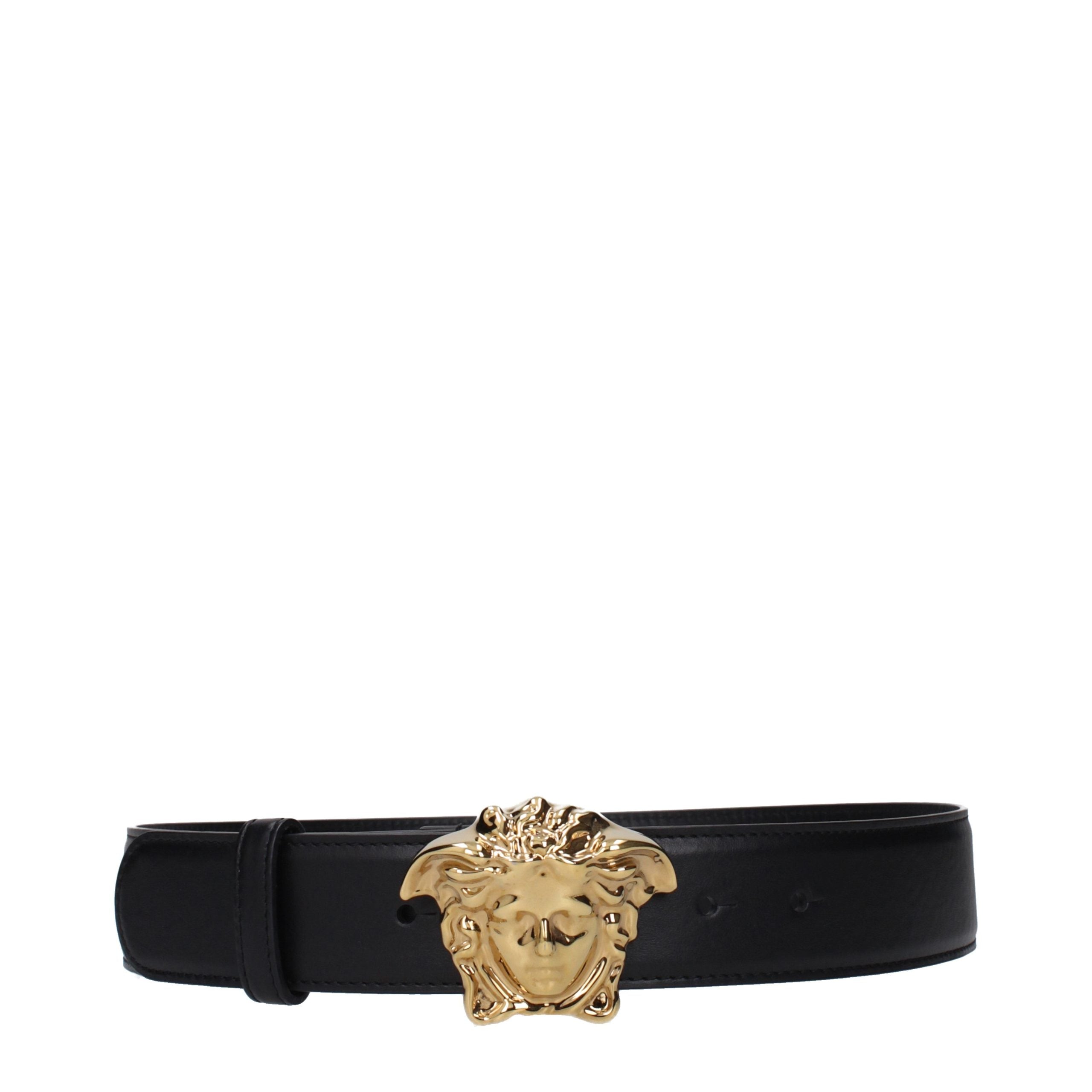 Versace Black Leather Regular Belt